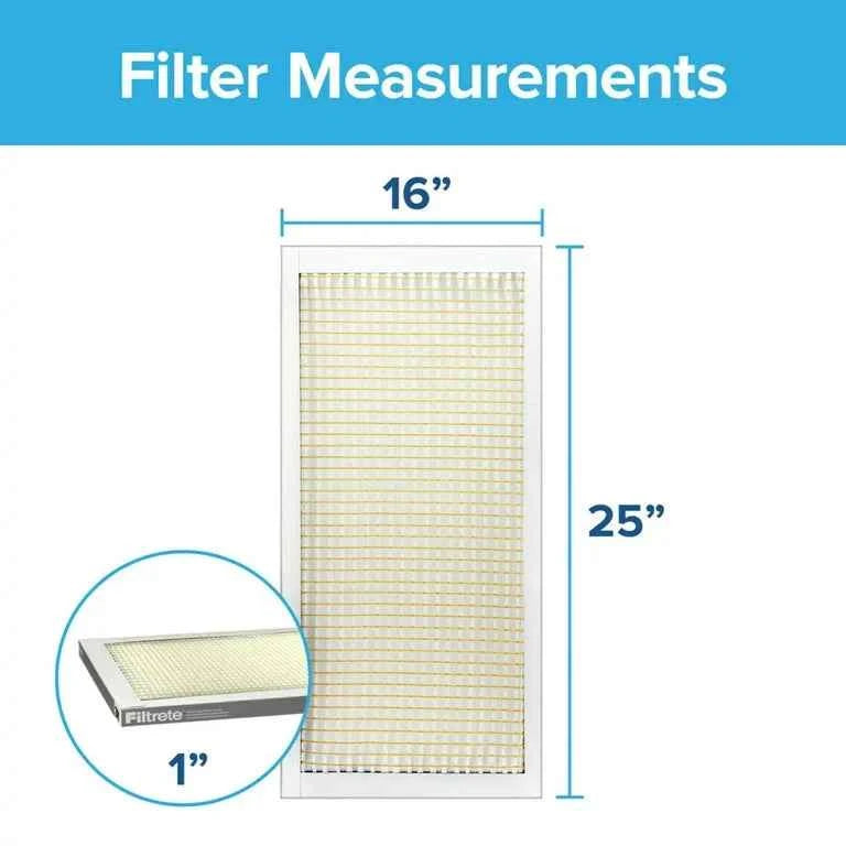 Filtrete 16x25x1 Air Filter, MPR 300 MERV 5, Clean Living Dust Reduction, 4 Filters