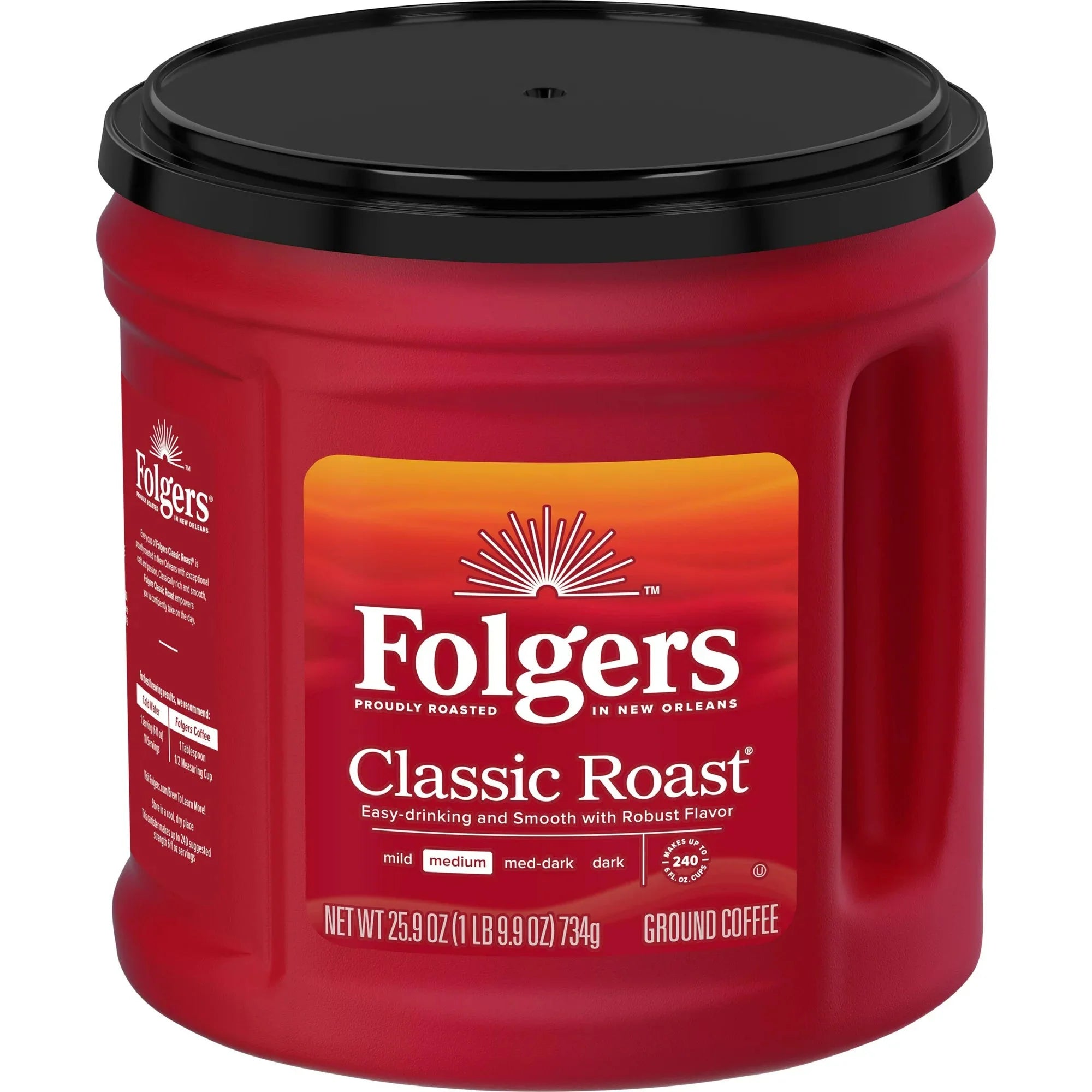 Folgers Classic Roast Ground Coffee, Medium Roast Coffee, 25.9 Ounce Canister - Amado Deals - wholesale and distributors with free shipping in United States