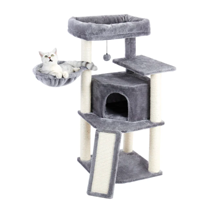 Multi-Level Cat Tree For Cats With Cozy Perches Stable Cat Climbing Frame Cat Scratch Board Toys Gray&Beige - Amado Deals - wholesale and distributors with free shipping in United States