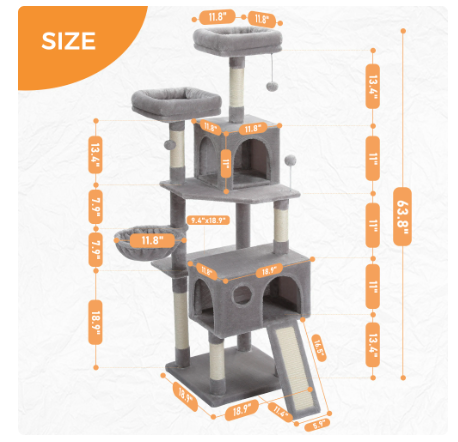 Multi-Level Cat Tree For Cats With Cozy Perches Stable Cat Climbing Frame Cat Scratch Board Toys Gray&Beige - Amado Deals - wholesale and distributors with free shipping in United States