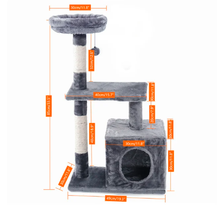 Multi-Level Cat Tree For Cats With Cozy Perches Stable Cat Climbing Frame Cat Scratch Board Toys Gray&Beige - Amado Deals - wholesale and distributors with free shipping in United States
