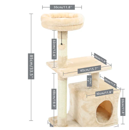 Multi-Level Cat Tree For Cats With Cozy Perches Stable Cat Climbing Frame Cat Scratch Board Toys Gray&Beige - Amado Deals - wholesale and distributors with free shipping in United States