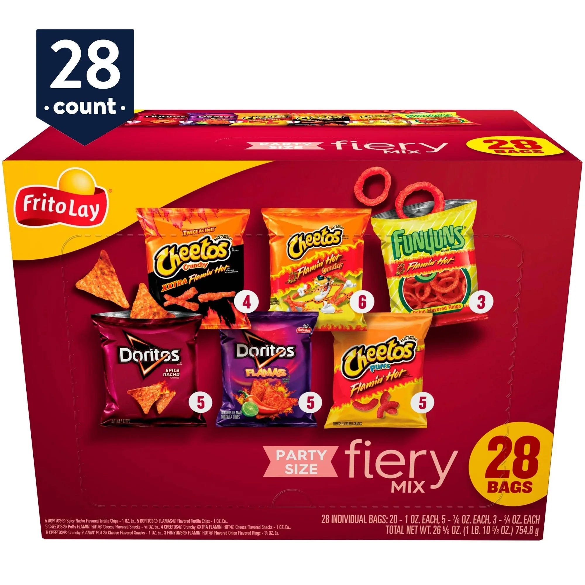 Frito-Lay Snacks Fiery Mix Variety Pack, 28 Count - Amado Deals - wholesale and distributors with free shipping in United States