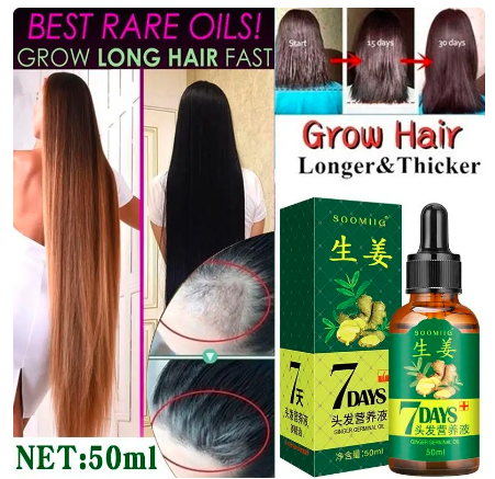 Ginger Hair Growth Spray Serum For Anti Hair Loss Essential Oil Products Fast Treatment Prevent Hair Thinning Dry Frizzy Repair - Amado Deals - wholesale and distributors with free shipping in United States