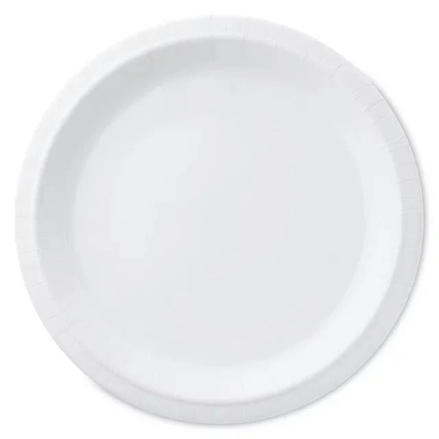 Great Value Everyday Strong, Soak Proof, Microwave Safe, Disposable Paper Plates, 10 in, White, 100 Count - Amado Deals - wholesale and distributors with free shipping in United States