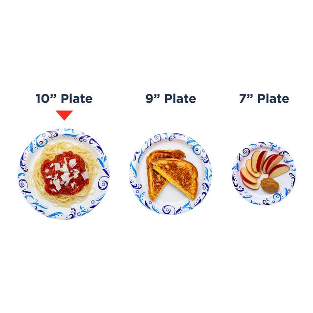 Great Value Everyday Strong, Soak Proof, Microwave Safe, Disposable Paper Plates, 9 in, Patterned, 200 Count - Amado Deals - wholesale and distributors with free shipping in United States