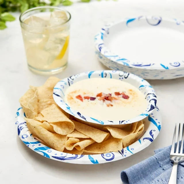 Great Value Everyday Strong, Soak Proof, Microwave Safe, Disposable Paper Plates, 9 in, Patterned, 300 Count - Amado Deals - wholesale and distributors with free shipping in United States