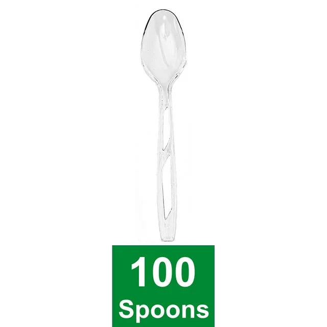 Great Value Premium Clear Disposable Plastic Spoons, Clear, 100 Count - Amado Deals - wholesale and distributors with free shipping in United States