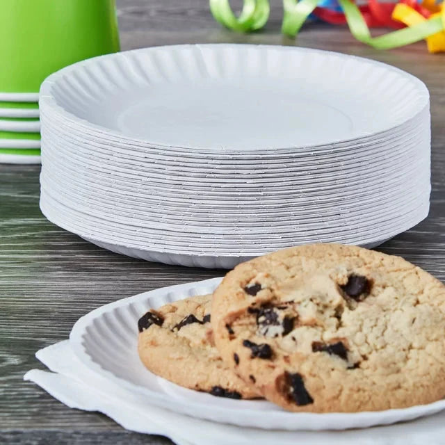 Great Value Uncoated, Microwave Safe, Disposable Paper Plates, 6 in, White, 100 Count - Amado Deals - wholesale and distributors with free shipping in United States