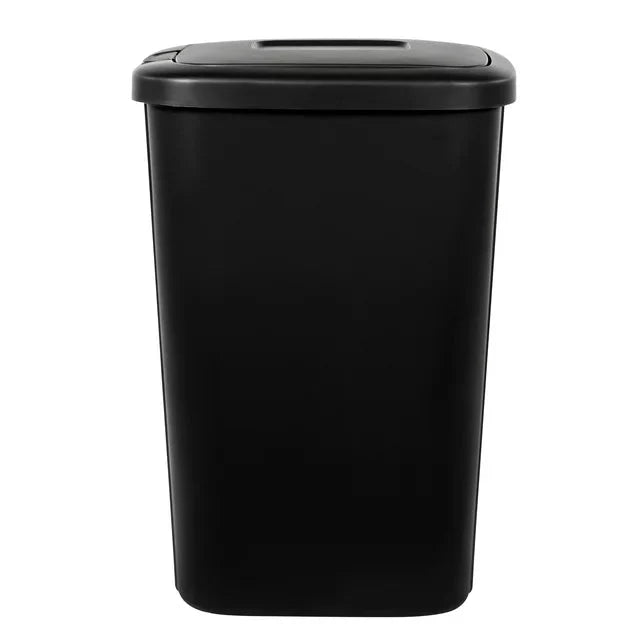 Hefty 13.3 Gallon Trash Can, Plastic Touch Top Kitchen Trash Can, Black - Amado Deals - wholesale and distributors with free shipping in United States