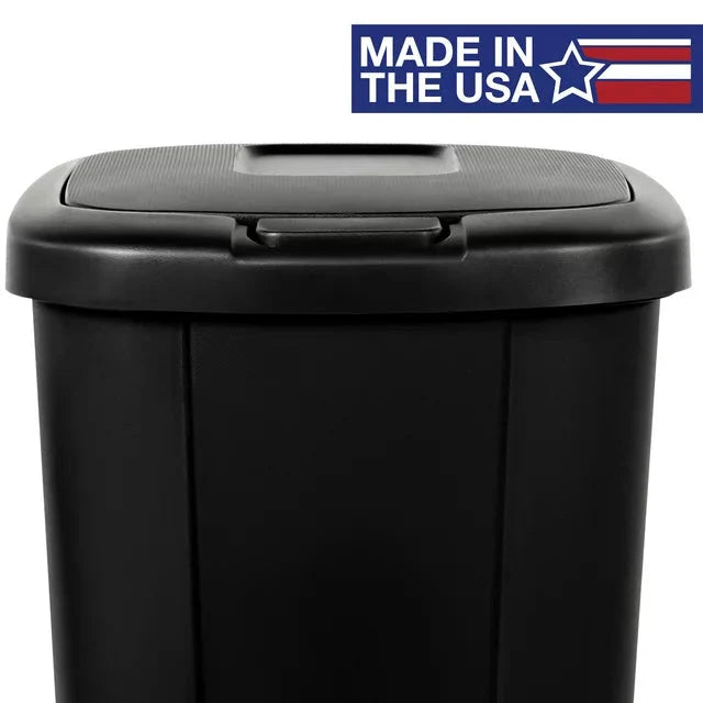 Hefty 13.3 Gallon Trash Can, Plastic Touch Top Kitchen Trash Can, Black - Amado Deals - wholesale and distributors with free shipping in United States