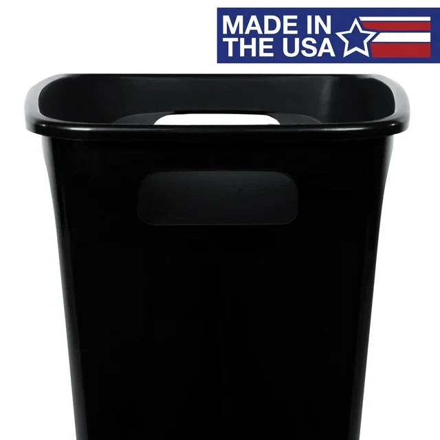 Hefty 8.8 Gallon Trash Can, Plastic Handled Office Trash Can, Black - Amado Deals - wholesale and distributors with free shipping in United States