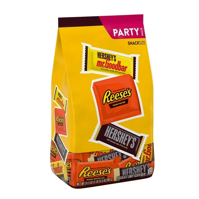 Hershey's And Reese's Assorted Chocolate Flavored Snack Size Candy, Party Pack 31.5 oz - Amado Deals - wholesale and distributors with free shipping in United States