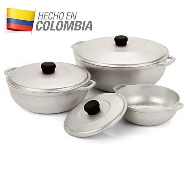 Imusa 3Pieces Colombian Cast Aluminum Caldero or Dutch Oven Set with Lid - Amado Deals - wholesale and distributors with free shipping in United States