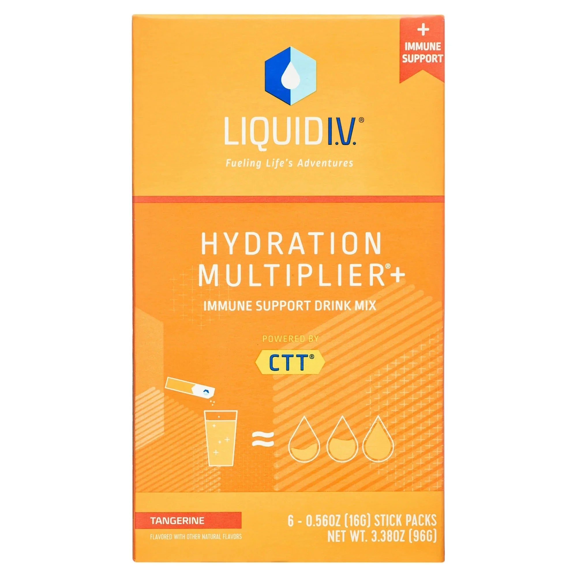Liquid I.V. Hydration Multiplier+ Immune Support Electrolyte Powder Packet Drink Mix, Tangerine, 6 Ct - Amado Deals - wholesale and distributors with free shipping in United States