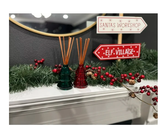 Mainstays 3 oz. Red Christmas Tree Diffuser with Reeds - Cranberry Mandarin Spice - Amado Deals - wholesale and distributors with free shipping in United States