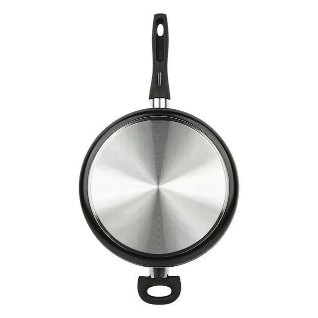 Mainstays 4 Quart Multi-Use Non-Stick 28cm Black Jumbo Cooker Frying Pan with Glass Lid - Amado Deals - wholesale and distributors with free shipping in United States