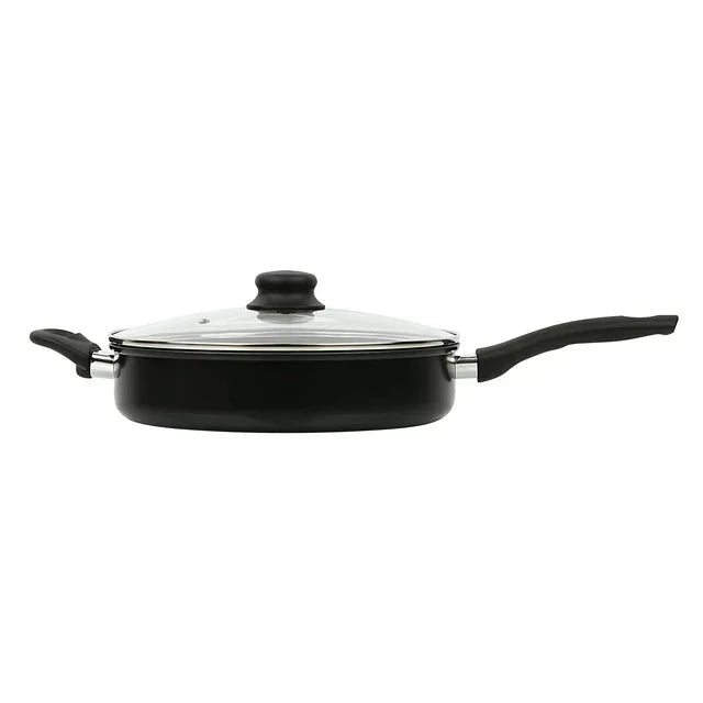 Mainstays 4 Quart Multi-Use Non-Stick 28cm Black Jumbo Cooker Frying Pan with Glass Lid - Amado Deals - wholesale and distributors with free shipping in United States