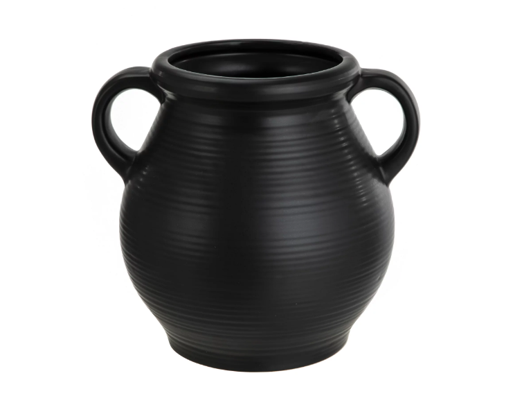 Mainstays Classic Black Ceramic Tabletop Vase with Ribbed Finish - Amado Deals - wholesale and distributors with free shipping in United States