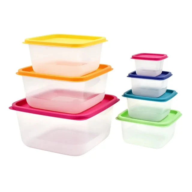 Mainstays Plastic Rainbow Food Storage Set, Multi Color, 14 Count - Amado Deals - wholesale and distributors with free shipping in United States