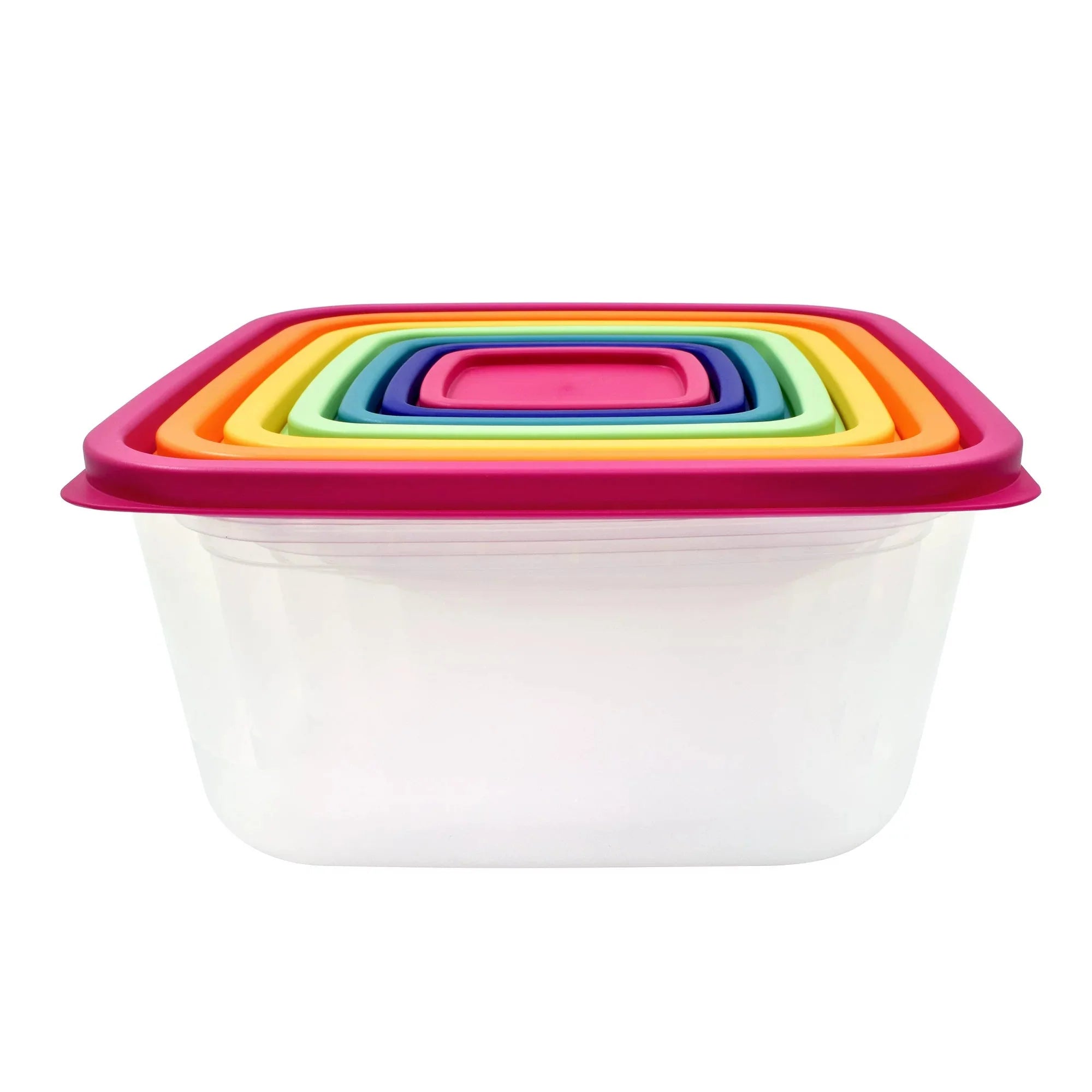 Mainstays Plastic Rainbow Food Storage Set, Multi Color, 14 Count - Amado Deals - wholesale and distributors with free shipping in United States