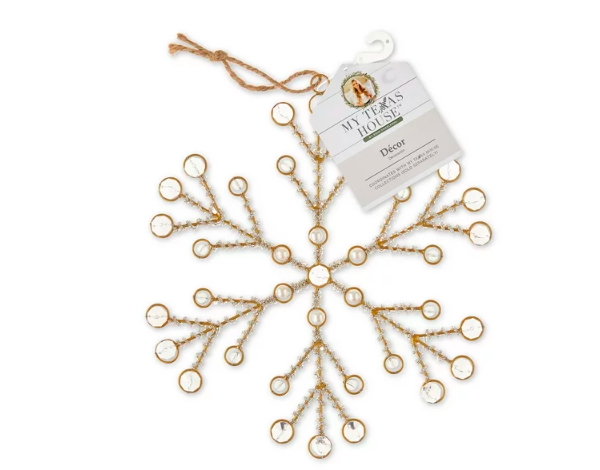 My Texas House Beaded Snowflake Hanging Ornament Decoration, 10 inch - Amado Deals - wholesale and distributors with free shipping in United States