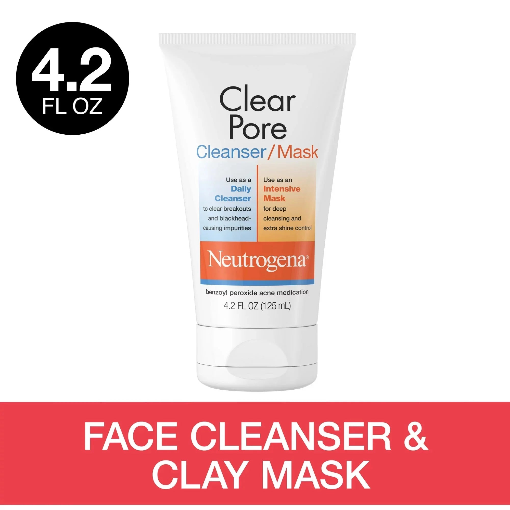 Neutrogena Clear Pore 2-in-1 Facial Cleanser & Clay Mask, 4.2 fl. oz - Amado Deals - wholesale and distributors with free shipping in United States