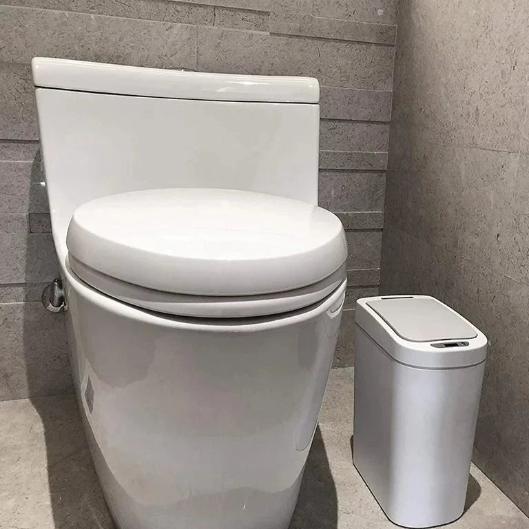 Nine Stars 1.85 Gallon Trash Can, Plastic Motion Sensor Bathroom Trash Can, White, Pack of 1 - Amado Deals - wholesale and distributors with free shipping in United States