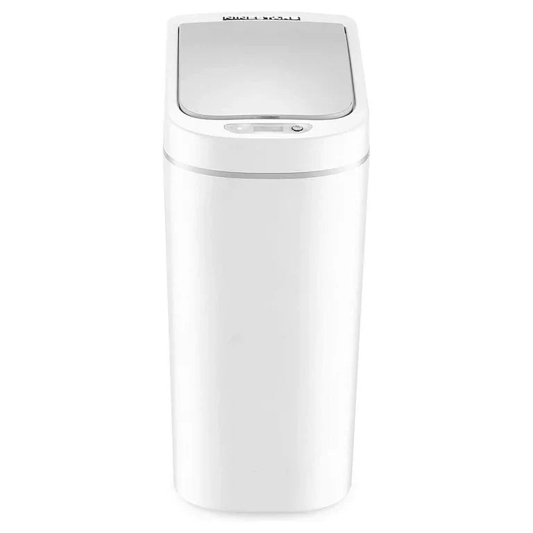 Nine Stars 1.85 Gallon Trash Can, Plastic Motion Sensor Bathroom Trash Can, White, Pack of 1 - Amado Deals - wholesale and distributors with free shipping in United States
