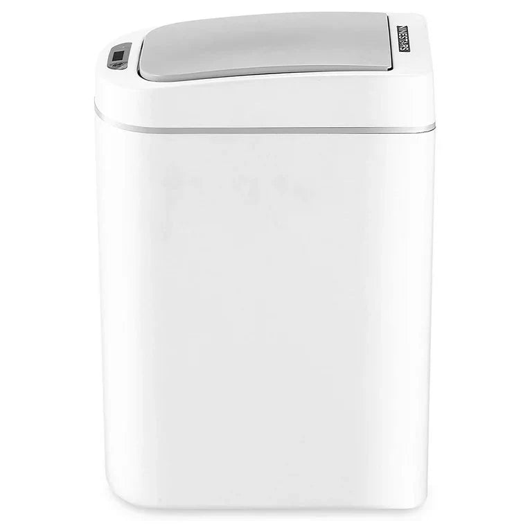 Nine Stars 1.85 Gallon Trash Can, Plastic Motion Sensor Bathroom Trash Can, White, Pack of 1 - Amado Deals - wholesale and distributors with free shipping in United States