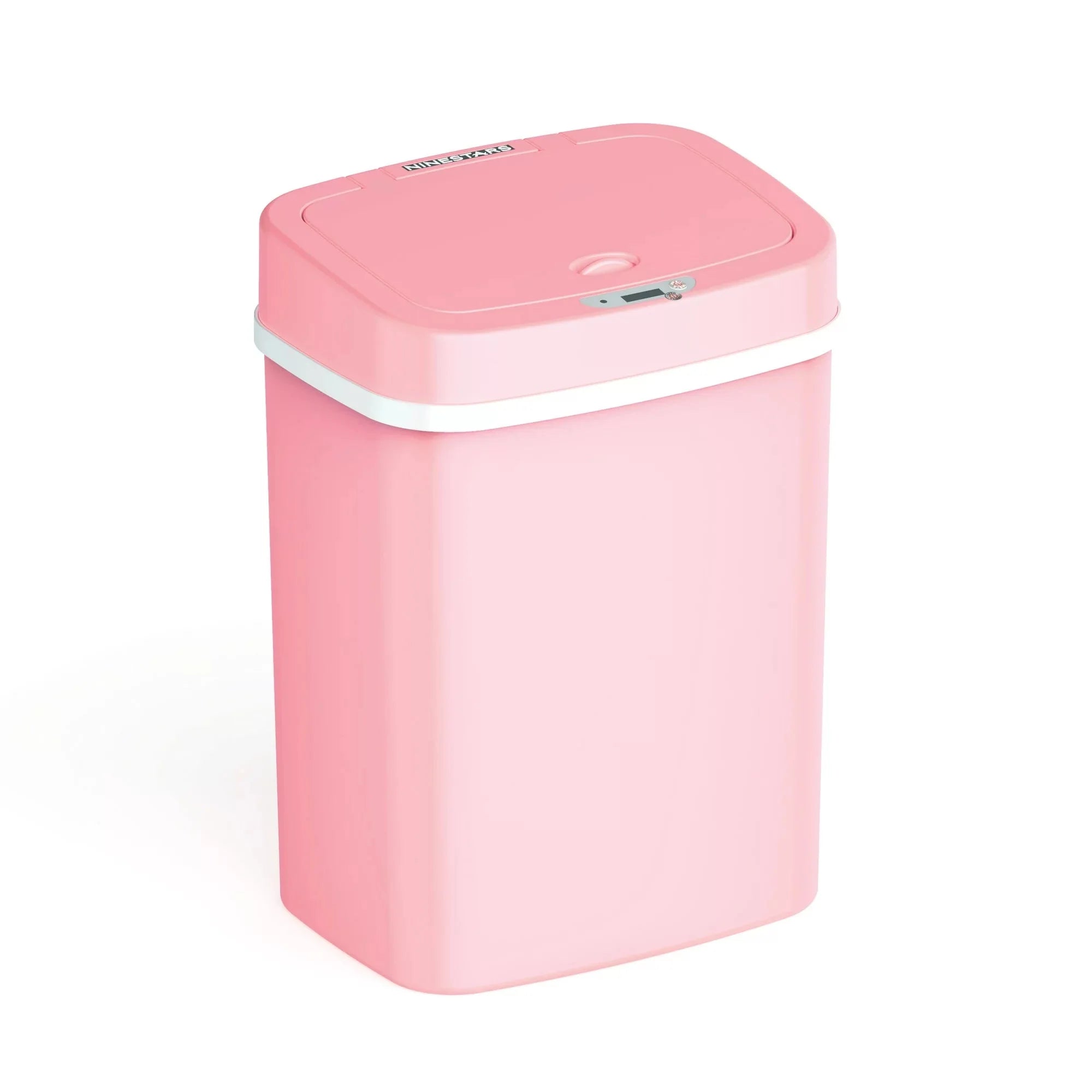 Nine Stars 3.2 Gallon Trash Can, Plastic Touchless Bathroom Trash Can, Pink - Amado Deals - wholesale and distributors with free shipping in United States