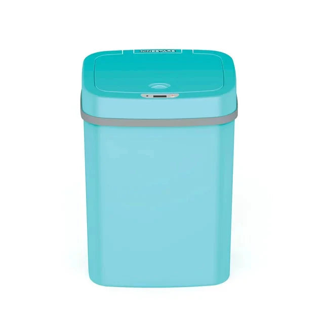 Nine Stars 3.2 Gallon Trash Can, Plastic Touchless Bathroom Trash Can, Teal - Amado Deals - wholesale and distributors with free shipping in United States