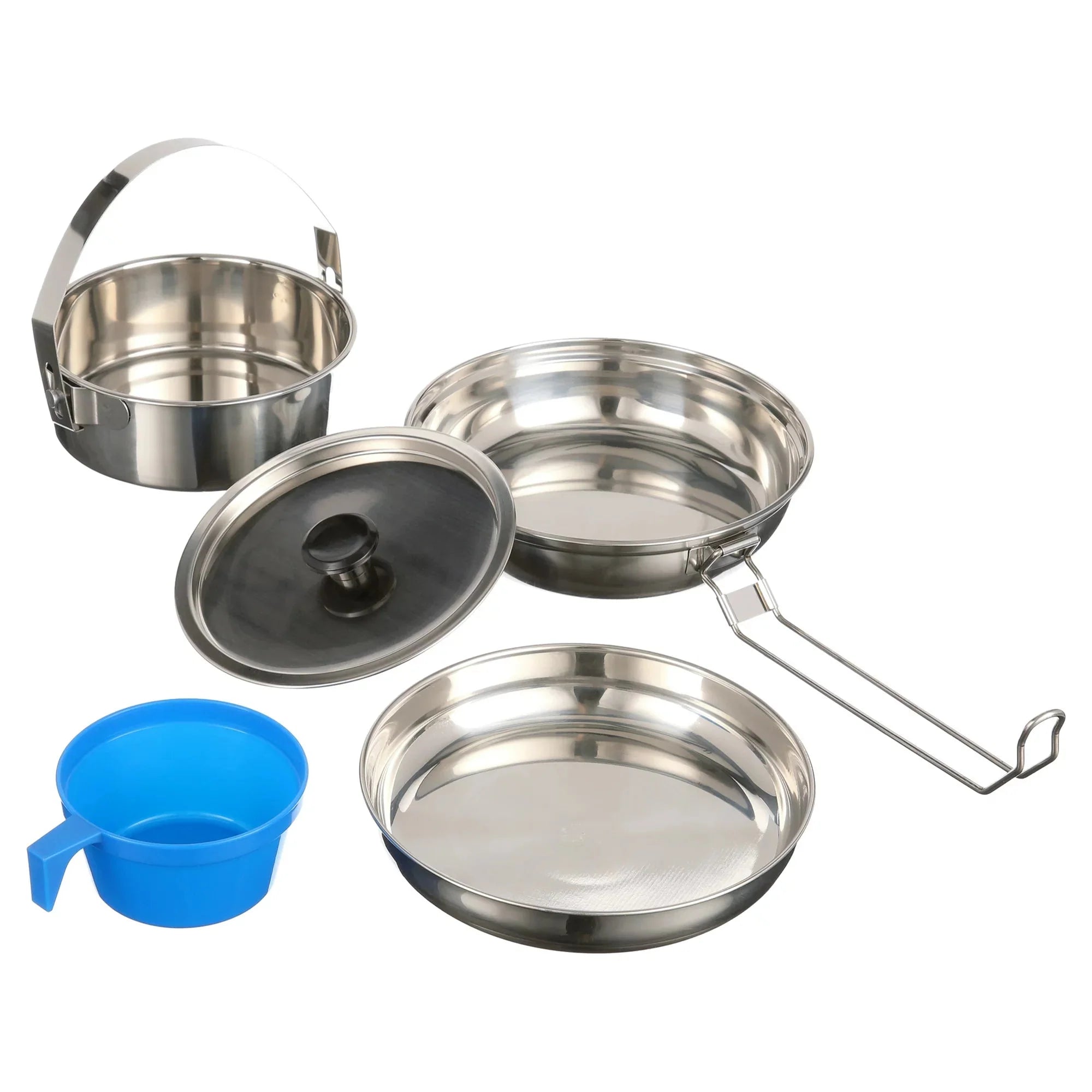 Ozark Trail Space-Saving 5-Piece Cookware Mess Kit, Stainless Steel and Plastic - Amado Deals - wholesale and distributors with free shipping in United States