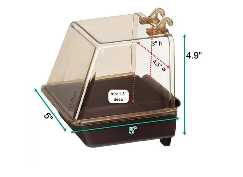 Penn-Plax Clip-On Bird Bath – Attaches to Most Birdcages – Brown - Amado Deals - wholesale and distributors with free shipping in United States