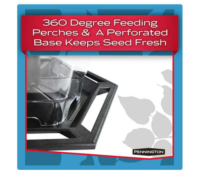 Pennington Earth Smart, Black Recycled Plastic Hopper Wild Bird Feeder, with Extra Large 6 lb. Capacity - Amado Deals - wholesale and distributors with free shipping in United States