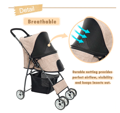 Pet Dog Carrying Stroller Pet Cat Breathable Outdoor Breathable Lightweight Foldable Carrier Stroller for Do (Random color) - Amado Deals - wholesale and distributors with free shipping in United States
