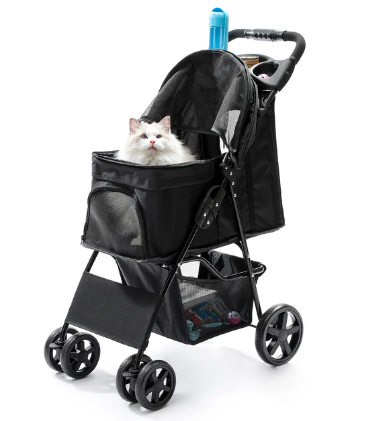 Pet Dog Cat Stroller Carrier Ultra Lightweight Travel Stroller Compact 360 Rotation Wheel Collapsible Puppy Buggy and Dog Prams - Amado Deals - wholesale and distributors with free shipping in United States