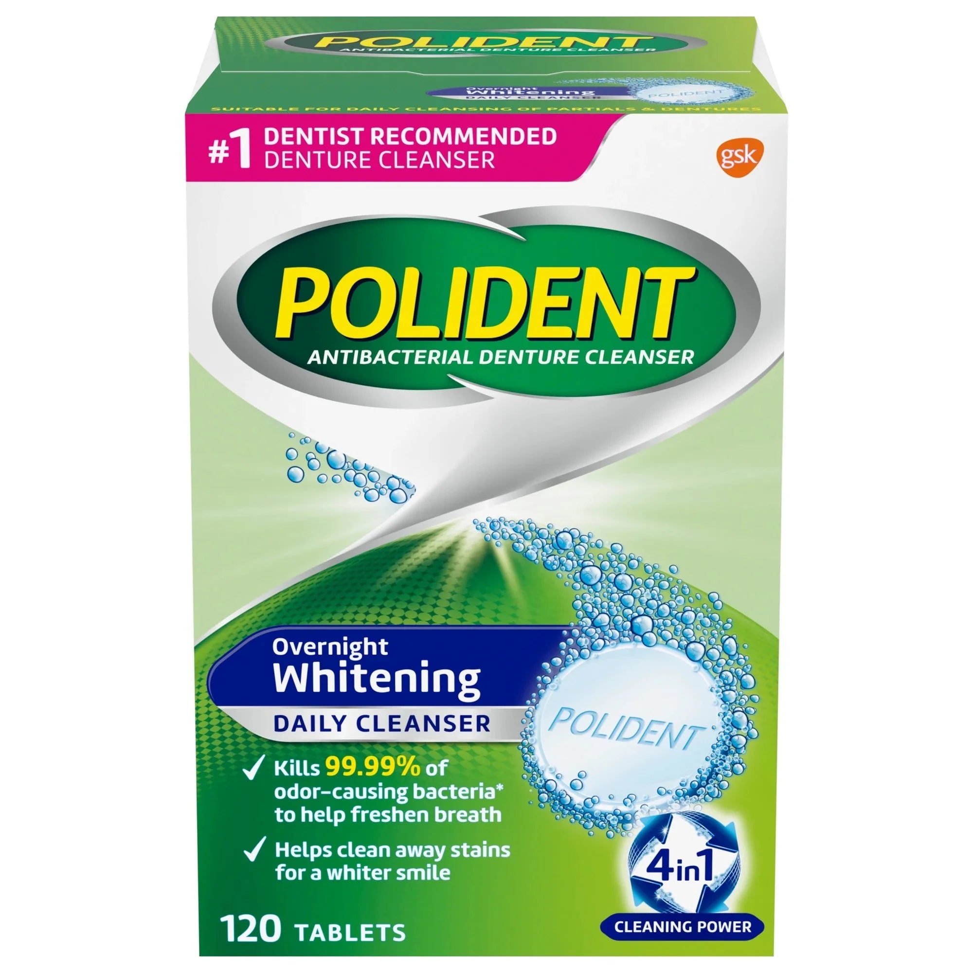 Polident Overnight Whitening Denture Cleanser Tablets - 120 Count - Amado Deals - wholesale and distributors with free shipping in United States