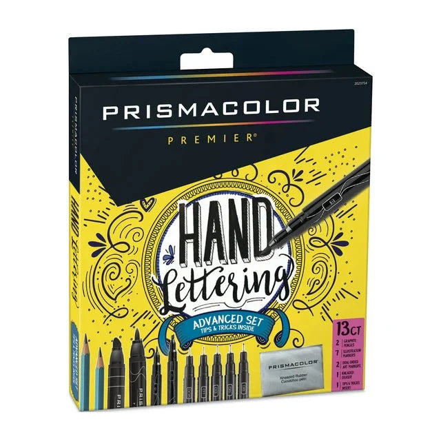 Prismacolor Premier Advanced Hand Lettering Set with Illustration Markers, Art Pens, Pencils, Eraser and Tips Pamphlet, 13 Count - Amado Deals - wholesale and distributors with free shipping in United States