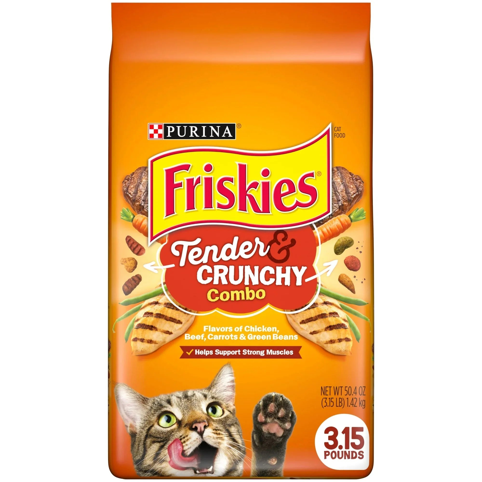 Purina Friskies Tender and Crunchy Combo Dry Cat Food, 3.15 lb Bag - Amado Deals - wholesale and distributors with free shipping in United States
