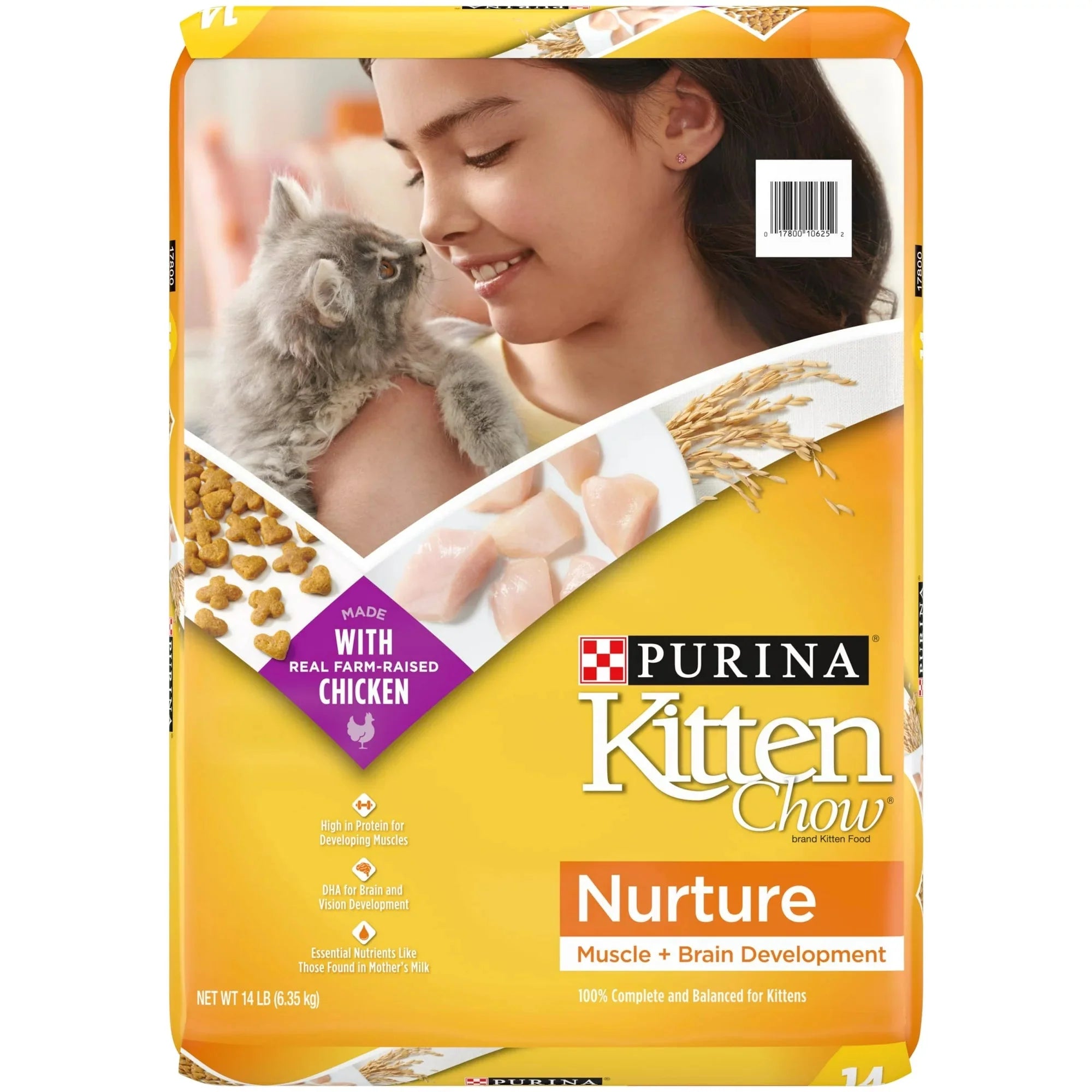 Purina Kitten Chow Nurture Dry Cat Food Muscle & Brain Development, High Protein Farm Raised Chicken, 14 lb Bag - Amado Deals - wholesale and distributors with free shipping in United States