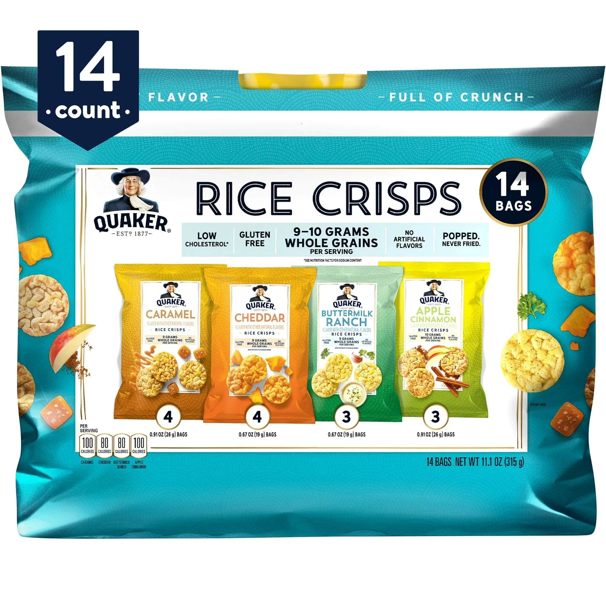 Quaker Rice Crisps, Sweet and Savory Variety Pack,Gluten Free, 14 Count - Amado Deals - wholesale and distributors with free shipping in United States