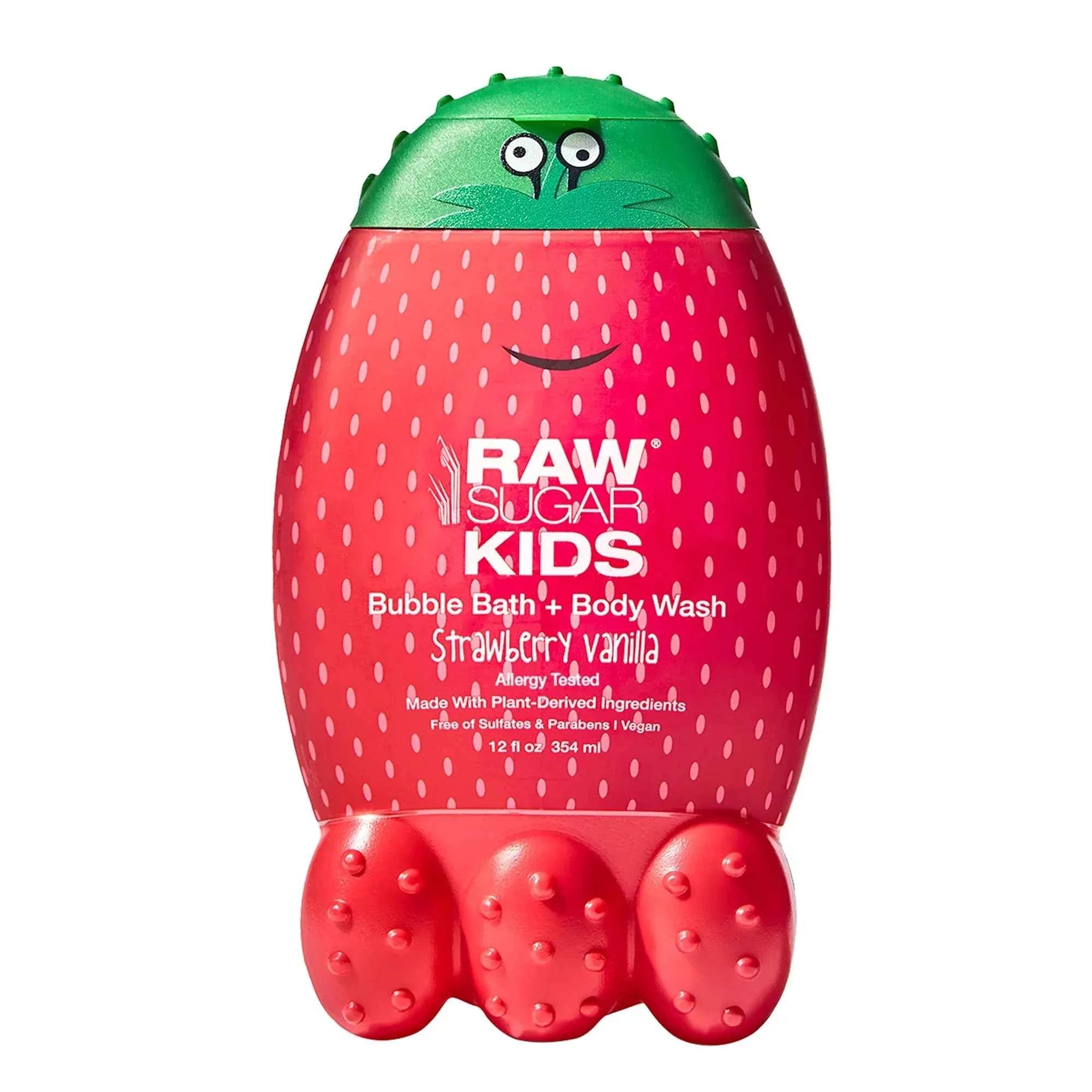Raw Sugar Kids 2-in-1 Bubble Bath and Body Wash, Strawberry Vanilla, 12 fl oz