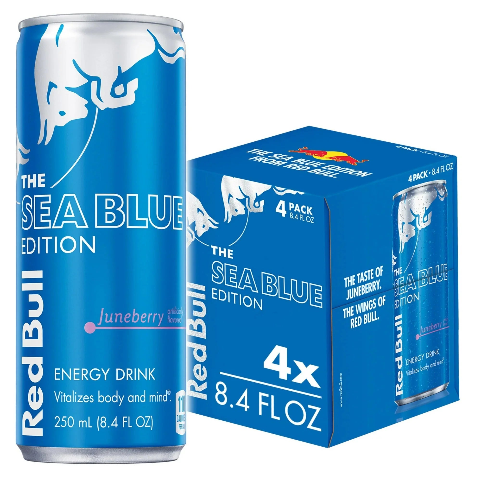 Red Bull Sea Blue Edition Energy Drink, 8.4 fl oz, Pack of 4 Cans - Amado Deals - wholesale and distributors with free shipping in United States