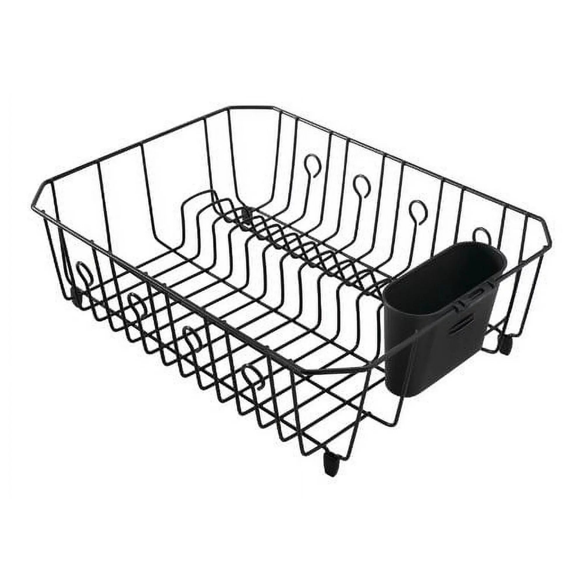 Rubbermaid Dish Rack with Utensil Holder for Kitchen Countertop, Large, Black - Amado Deals - wholesale and distributors with free shipping in United States