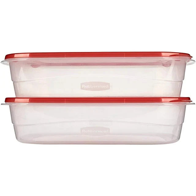 Rubbermaid TakeAlongs, 1 Gallon, 2 Packs, Red, Large Rectangular Plastic Food Storage Containers - Amado Deals - wholesale and distributors with free shipping in United States