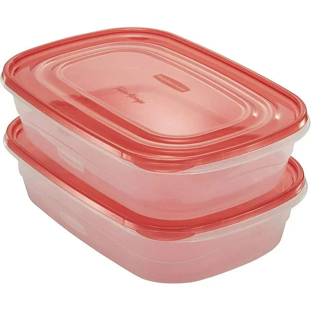 Rubbermaid TakeAlongs, 1 Gallon, 2 Packs, Red, Large Rectangular Plastic Food Storage Containers - Amado Deals - wholesale and distributors with free shipping in United States