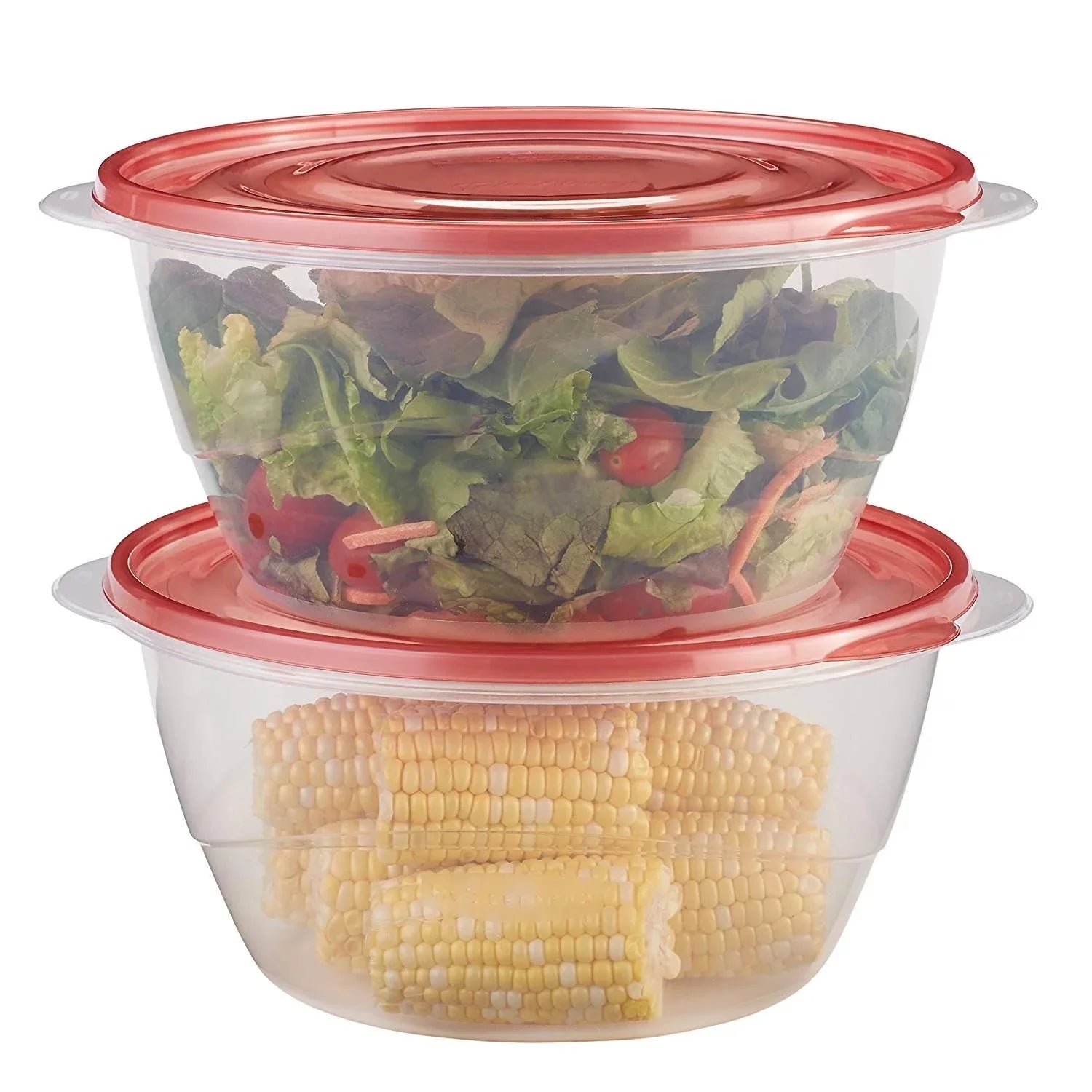 Rubbermaid TakeAlongs 15.7 Cup Round Food Storage Containers, Set of 2, Red - Amado Deals - wholesale and distributors with free shipping in United States