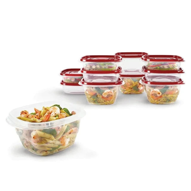 Rubbermaid TakeAlongs 20 Piece Food Storage Container Set, Red - Amado Deals - wholesale and distributors with free shipping in United States
