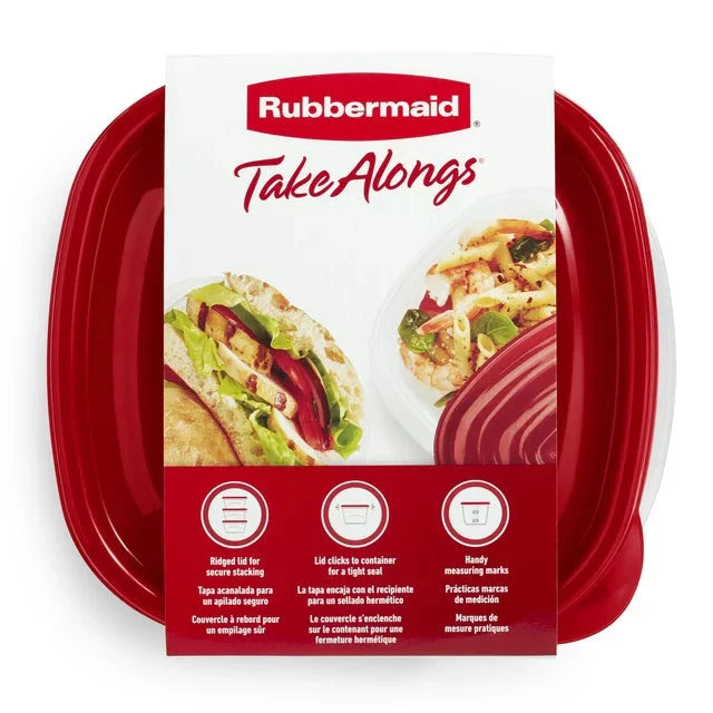 Rubbermaid TakeAlongs 20 Piece Food Storage Container Set, Red - Amado Deals - wholesale and distributors with free shipping in United States